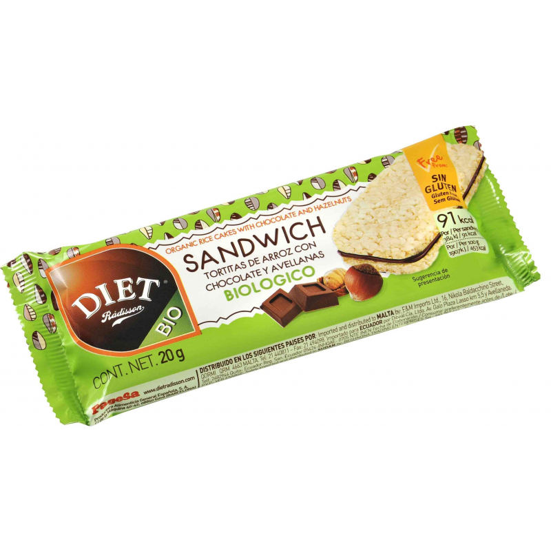 SANDWICH  ARROZ CACAO AVELLANAS 60GR