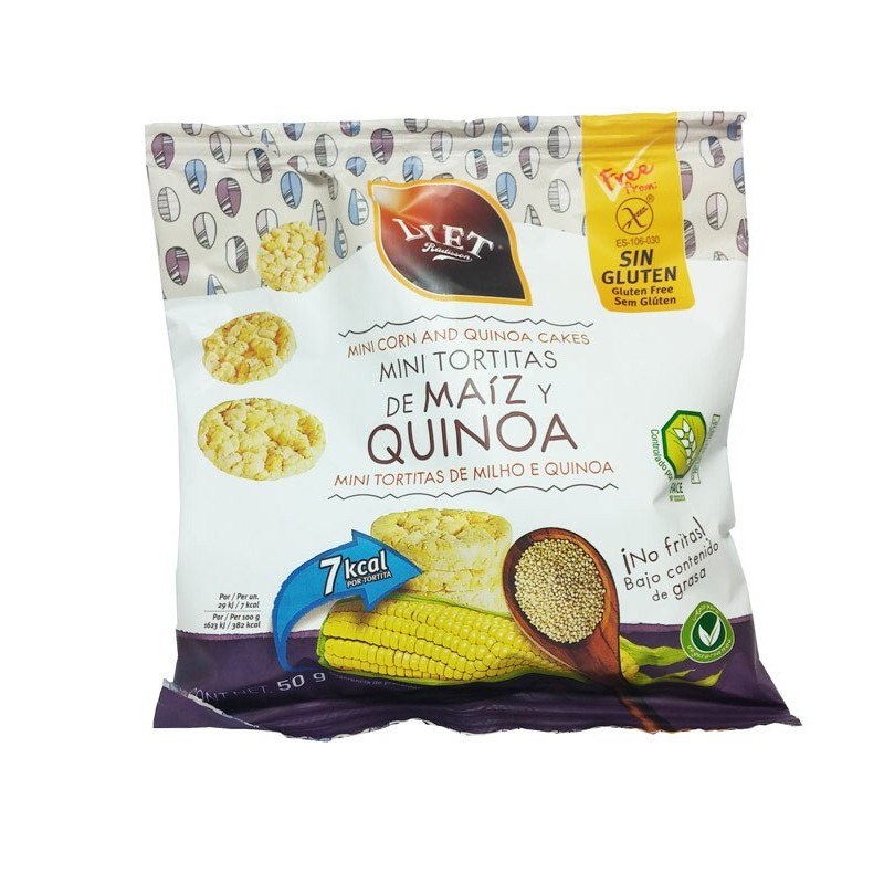 MINI TORTITAS DE MAIZ  Y QUINOA SIN GLUTEN 50 GR