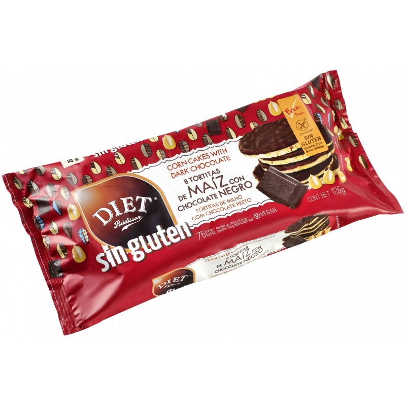 TORTITAS DE MAIZ CHOCOLATE  NEGRO SIN GLUTEN 125 GR