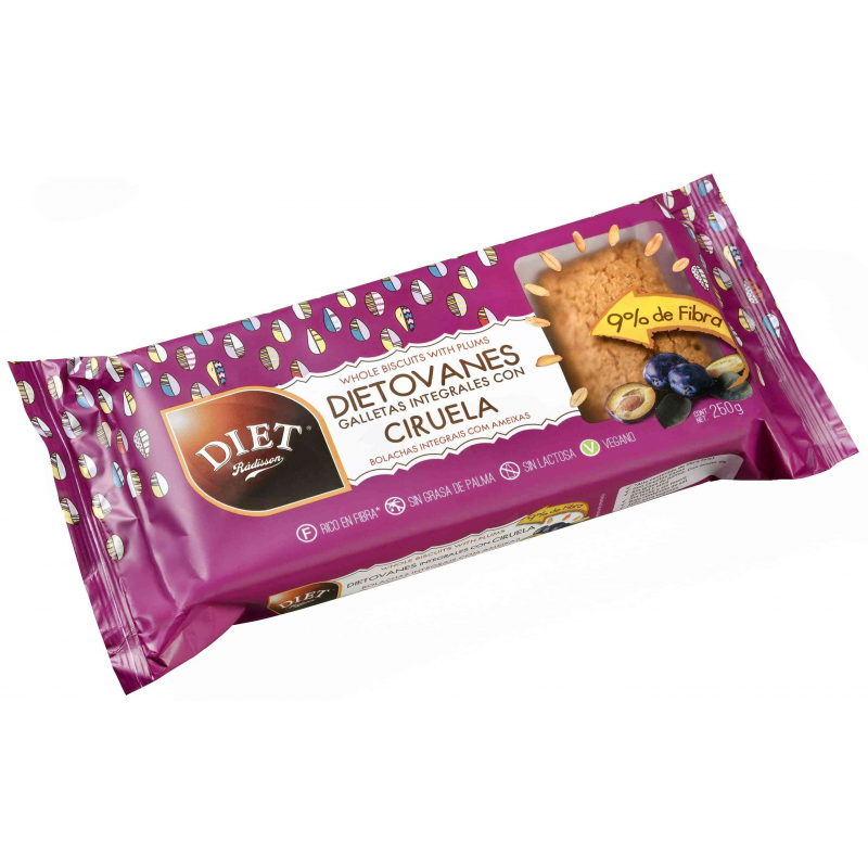 DIETOVANES INTEGRALES CON CIRUELA 250 GR