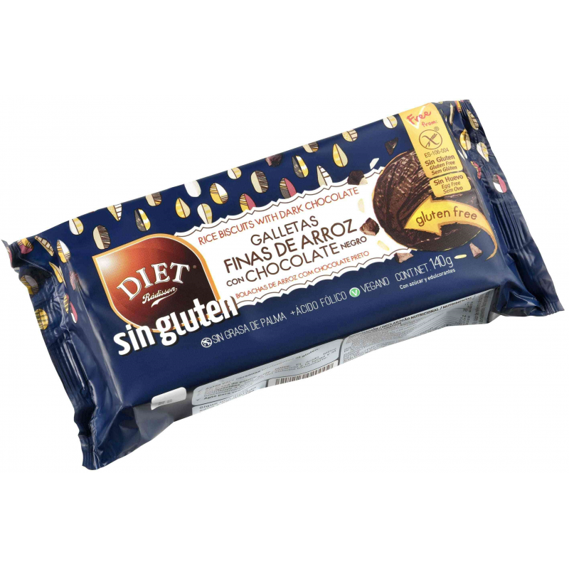 GALLETAS FINAS ARROZ CHOCOLATE  S GLUTEN 140 GR