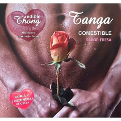 HOTFLOWERS - TANGA 2 PEZONES OBLEA FRESA HOMBRE -es-pt-en-fr-it-
