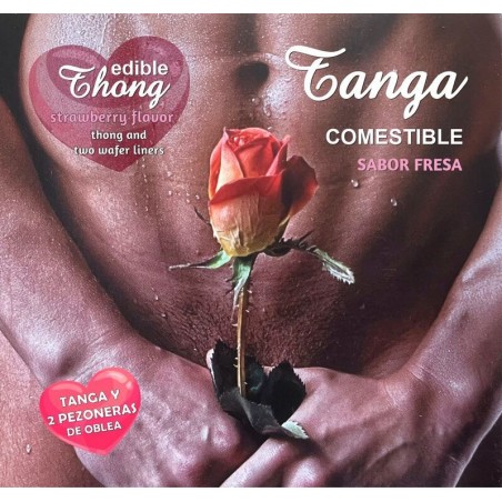 HOTFLOWERS - TANGA 2 PEZONES OBLEA FRESA HOMBRE -es-pt-en-fr-it-