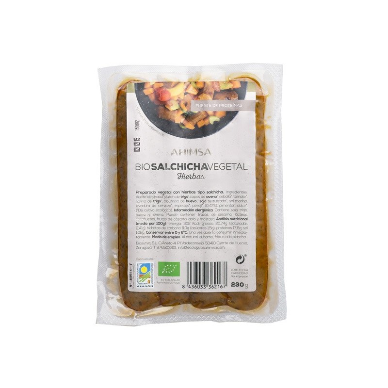 REFRIG SALCHICHA VEGETAL HIERBAS BIO 230G