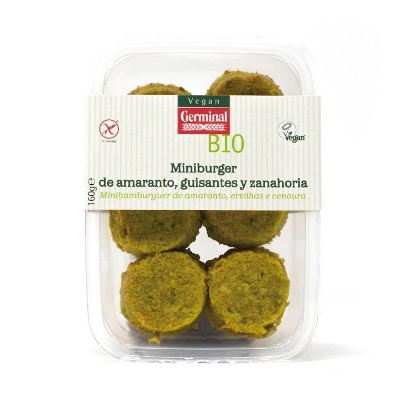 REFRIG MINIBURGER DE GUISANTES, ZANAHORIA Y AMARANTO SIN GLUTEN  160GR