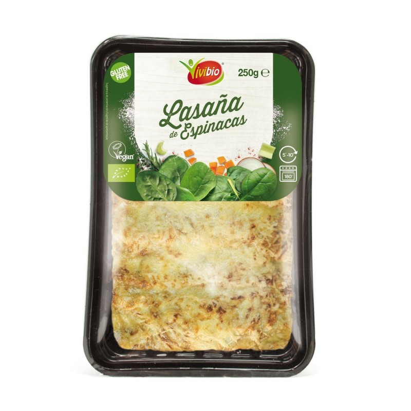 REFRIG LASAÑA BIO DE ESPINACAS VEGAN  y  GLUTEN FREE  250G