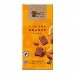 CHOCOLATE VEGANO BIO CON ALMENDRA Y NARANJA 80GR - iCHOC