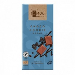 CHOCOLATE VEGANO BIO CON GALLETAS DE CACAO 80GR - iCHOC