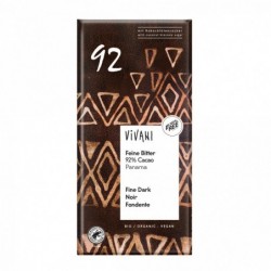 CHOCOLATE BIO NEGRO 92% PANAMÁ CON AZÚCAR DE COCO 80GR - VIVANI