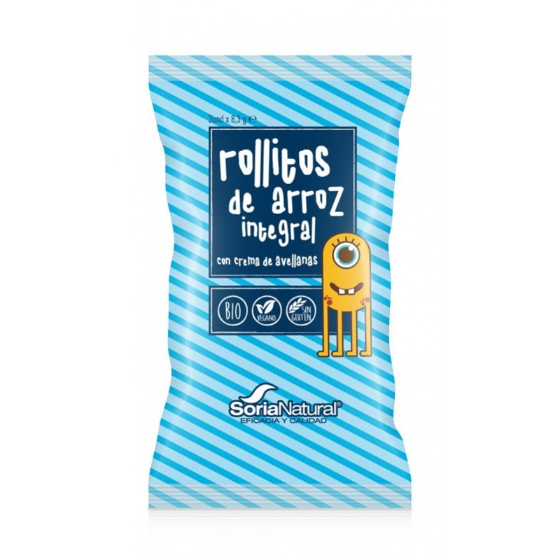 SNACK ROLLITOS DE ARROZ CACAO Y AVELLANA  3u X 8,3 gr