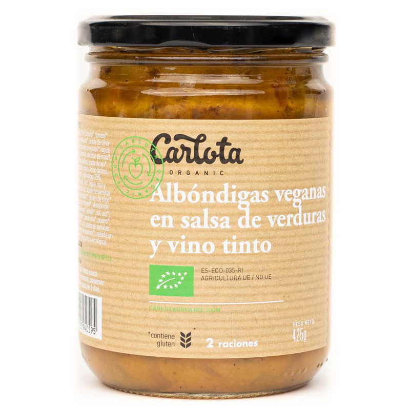 ALBÓNDIGAS VEGANAS EN SALSA VINO TINTO BIO 425 GR