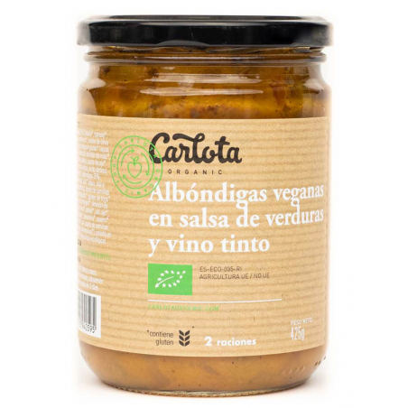 ALBÓNDIGAS VEGANAS EN SALSA VINO TINTO BIO 425 GR