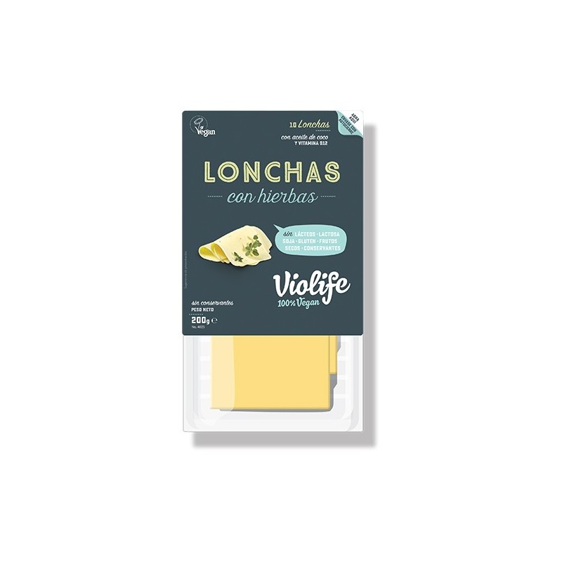 REFRIG QUESO VIOLIFE CON HIERBAS LONCHAS 200 GR.