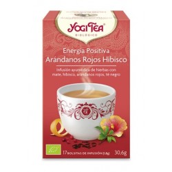 YOGI TEA ENERGIA POSITIVA ARANDANOS ROJOS HIBISCO BIO 17 BOLSITAS