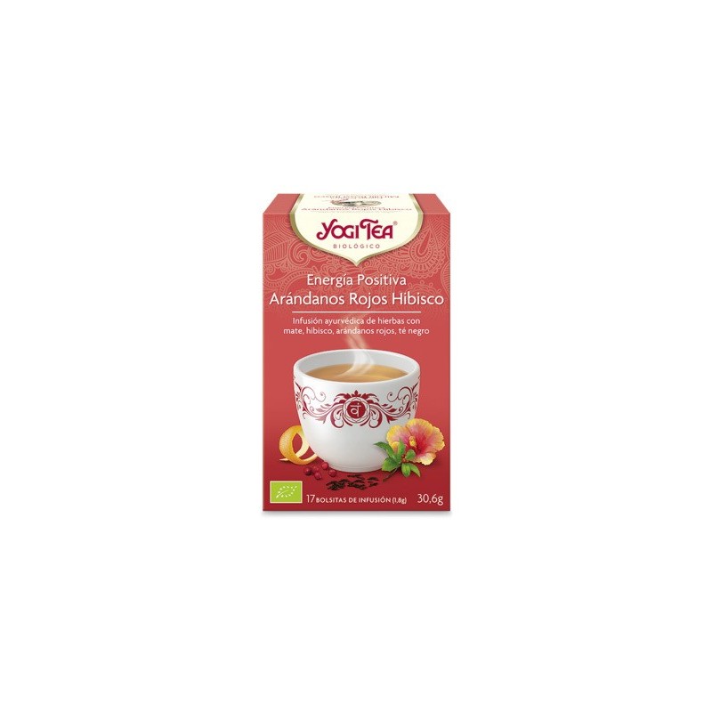 YOGI TEA ENERGIA POSITIVA ARANDANOS ROJOS HIBISCO BIO 17 BOLSITAS