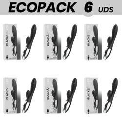 ECOPACK 6 UDS - BLACKandSILVER KALEB VIBRADOR RABBIT SILICON MILTI FUNCION