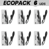 ECOPACK 6 UDS - BLACKandSILVER KALEB VIBRADOR RABBIT SILICON MILTI FUNCION