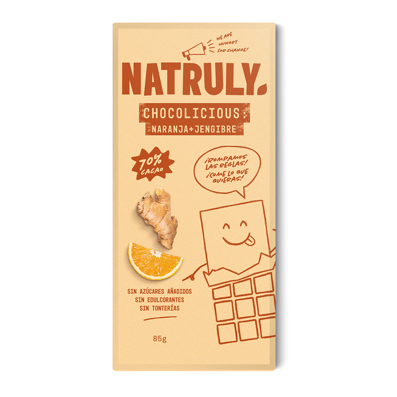 CHOLOLATE CON NARANJA Y JENGIBRE 85 G