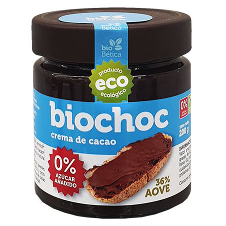 BIOCHOC CREMA DE CACAO  BIO 0% AZUCAR AÑADIDO 200GR