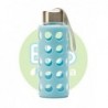 BOTELLA BBO AZUL BOROSILICATO CON SILICONA 300 ml.  IRISANA