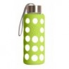 BOTELLA BBO VERDE BOROSILICATO CON SILICONA 300 ml.  IRISANA