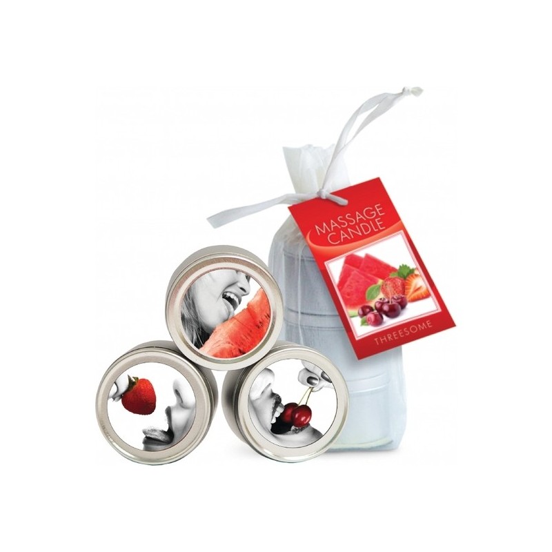 EARTHLY BODY COMBO DE VELAS - SANDIA, CEREZA Y FRESA