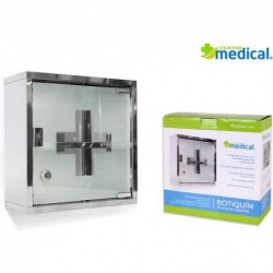 BOTIQUÍN PRIMEROS AUXILIOS INOX 30X30X12CM MEDICAL CENTER