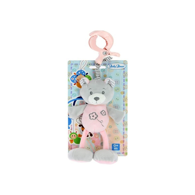 COLGADOR OSO ROSA SONIDO+SONAJERO