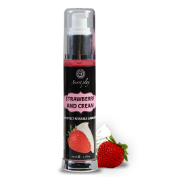 SECRETPLAY - LUBRICANTE 2-1 EFECTO CALOR FRESAandNATA 50 ML