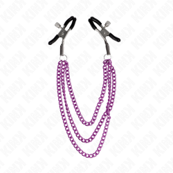 KINK - PINZAS PARA PEZONES CON TRIPLE CADENA VIOLETA 20-23-28 CM