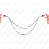 KINK - PINZAS PARA PEZONES CON DOBLE CADENA FINA PLATEADO 20-23 CM