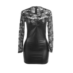 SUBBLIME - 955601 VESTIDO DE MANGA LARGA CON ENCAJE NEGRO L-XL