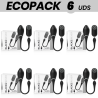 ECOPACK 6 UDS - BLACKandSILVER JENELL HUEVO VIBRADOR RECARGABLE