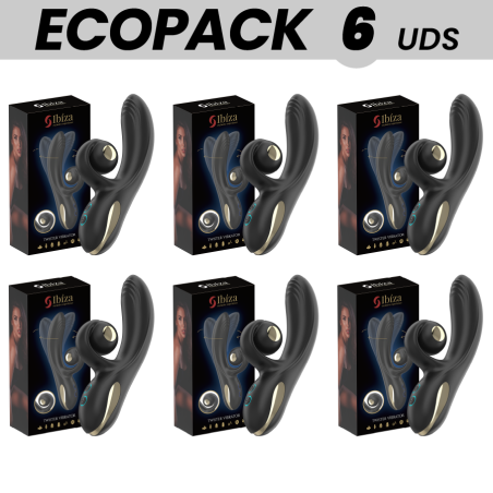 ECOPACKS 6 UDS - IBIZA VIBRADOR TWISTER CON ESTIMULADOR CURVE Y VIBRO-ROTACIÓN