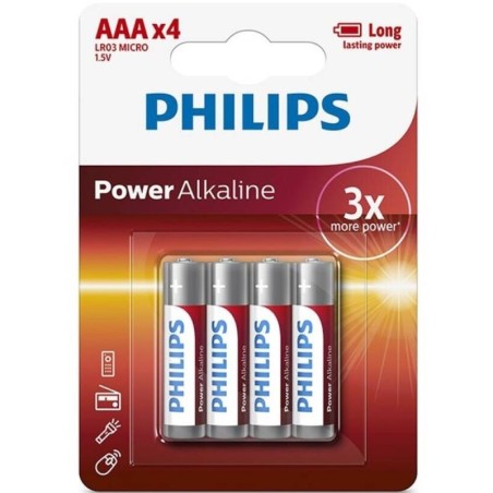PHILIPS - POWER ALKALINE PILA AAA LR03 BLISTER4