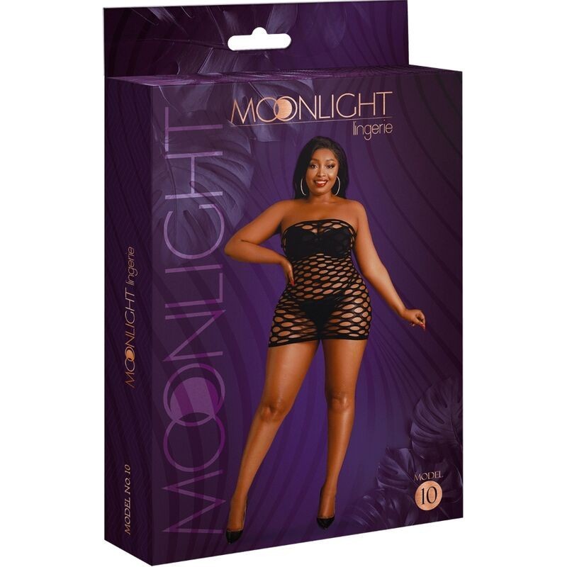 MOONLIGHT - MODELO 10 VESTIDO REJILLA NEGRO TALLA ÚNICA - PLUS SIZE