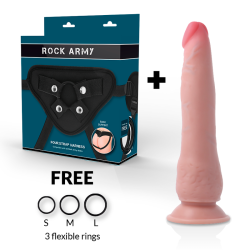 ROCKARMY - ARNÉS DUAL DENSITY CRUSADER DILDO REALISTA 21.5 CM -O- 4.46 CM