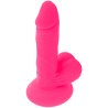 DIVERSIA - DILDO REALÍSTICO FLEXIBLE CON VIBRACIÓN ROSA 17 CM -O- 3.3 CM