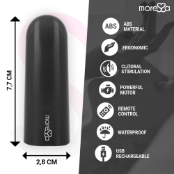 MORESSA - NIX POTENTE VIBRADOR MULTI JUEGOS CONTROL REMOTO NEGRO