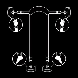 FETISH SUBMISSIVE - POSICIÓN MASTER CON 4 ESPOSAS CON FORRO DE NEOPRENO