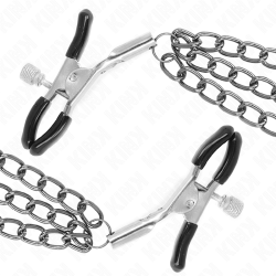 KINK - PINZAS PARA PEZONES CON TRIPLE CADENA NEGRO 20-23-28 CM