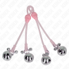 KINK - PINZAS PARA PEZONES LUMINOSAS FORMA CALABERA CON CASCABEL SONORO AJUSTABLE ROSA - PLATEADO