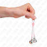 KINK - PINZAS PARA PEZONES LUMINOSAS FORMA CALABERA CON CASCABEL SONORO AJUSTABLE ROSA - PLATEADO