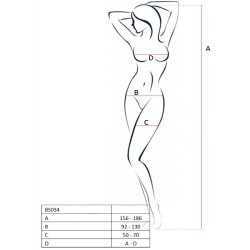 PASSION - WOMAN BS034 BODYSTOCKING BLANCO TALLA ÚNICA
