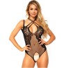 LEG AVENUE - TEDDY ENTRELAZADO CUELLO Y ABERTURA TALLA ÚNICA