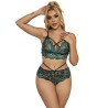 SUBBLIME - 954086 SUJETADOR PANTIES ENCAJE VERDE S-M