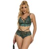 SUBBLIME - 954086 SUJETADOR PANTIES ENCAJE VERDE S-M