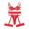 SUBBLIME - 954321 SUJETADOR TANGA LIGUEROS ESTAMPADO DE CORAZONES ROJO S-M