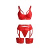 SUBBLIME - 955250 SET SUJETADOR CON LIGUERO BONDAGE ROJO S-M