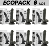 ECOPACK 6 UDS - COCK MILLER SILICONA DENSITY COCKSIL ARTICULABLE NEGRO 13 CM